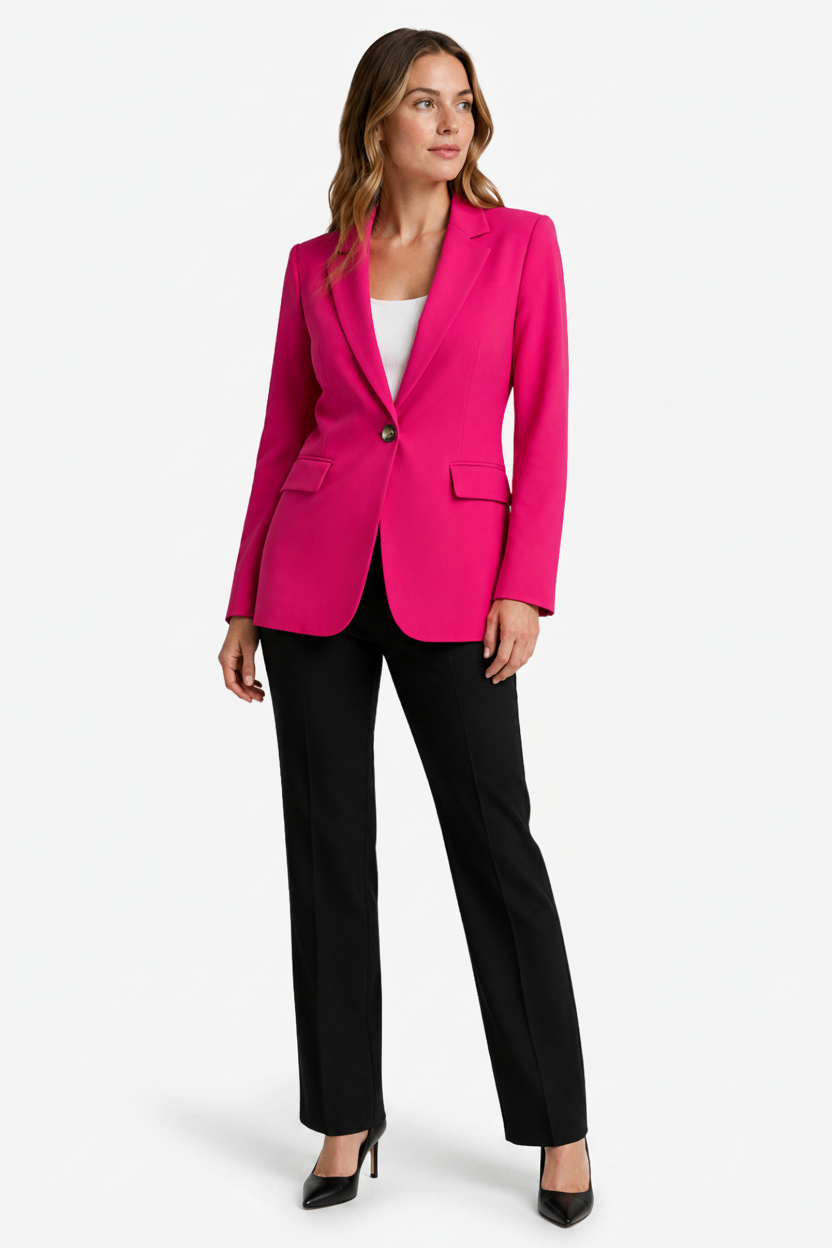 VALERIQUE | Blazer ajusté pour femme – Fermeture à bouton unique et poches à rabat