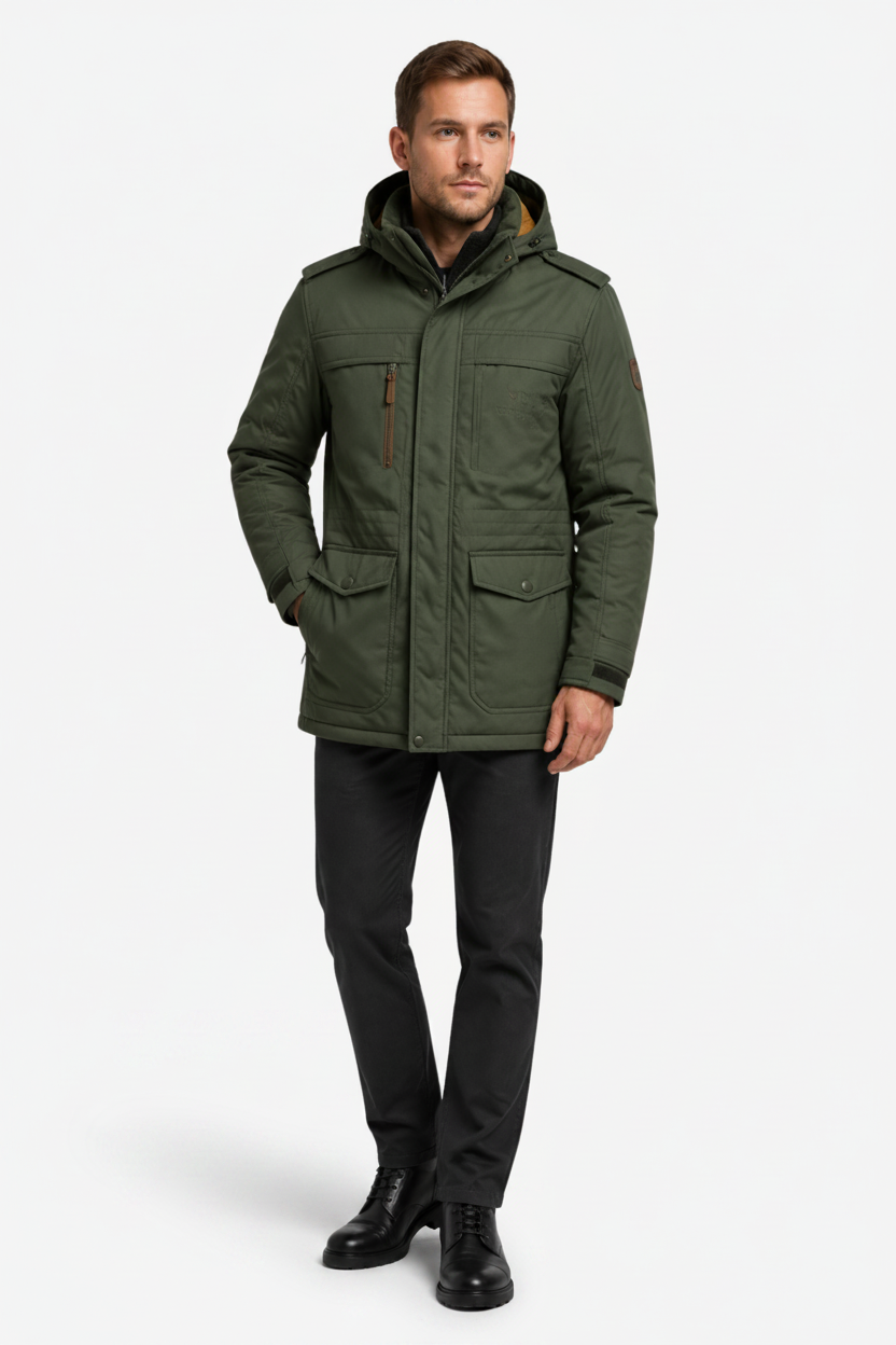 VALERIQUE | Parka mi-longue pour homme – Capuche et fermeture zippée