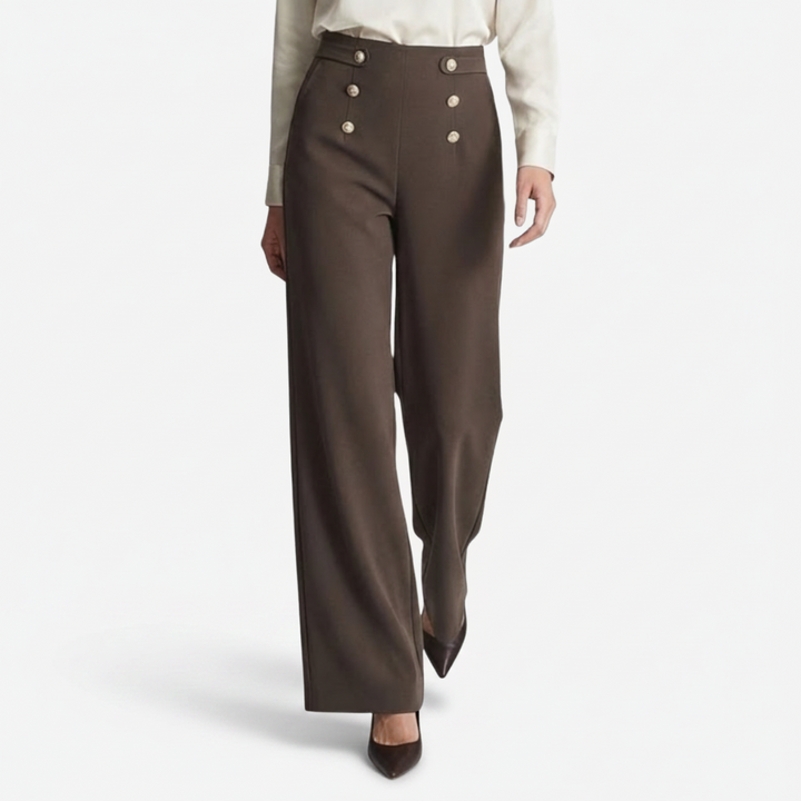 VALERIQUE | Pantalon Taille Haute à Jambe Large pour Femme – Confort Raffiné