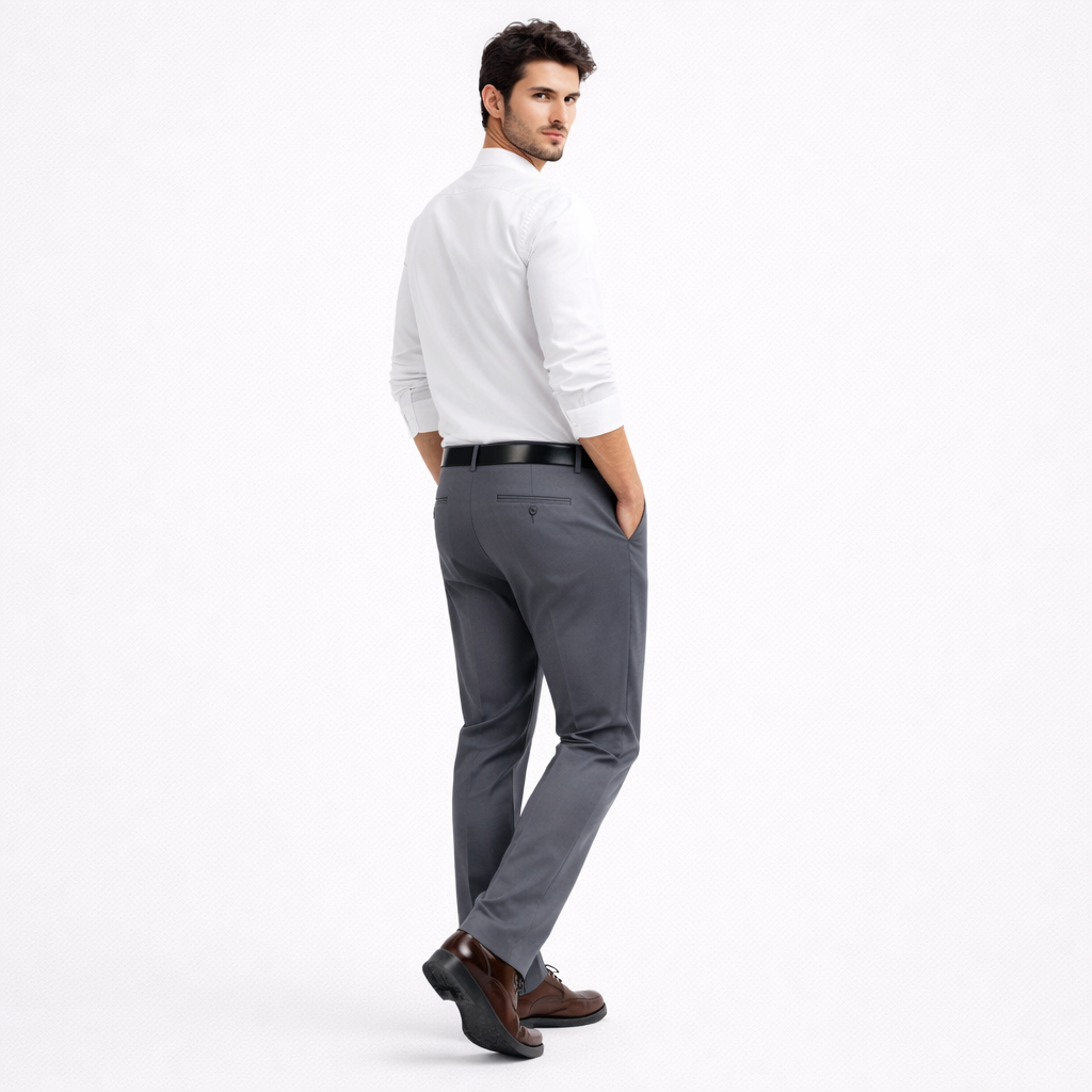 VALERIQUE | Pantalon Ajusté Gris Anthracite Coupe Élégante – Style Formel Moderne