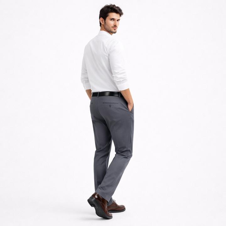 VALERIQUE | Pantalon Ajusté Gris Anthracite Coupe Élégante – Style Formel Moderne