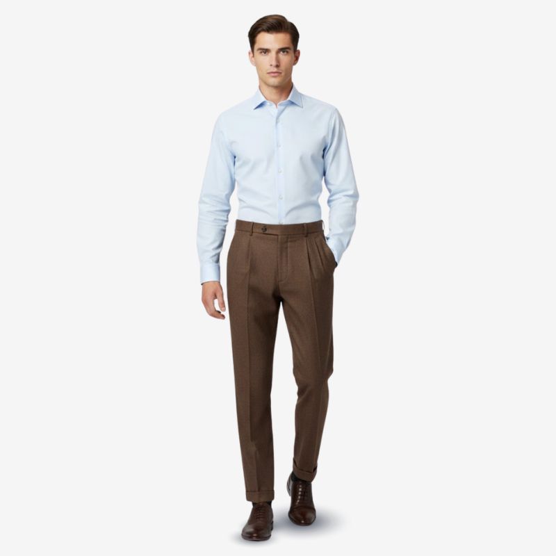 VALERIQUE | Pantalon Homme Tailleur Plissé – Coupe Slim