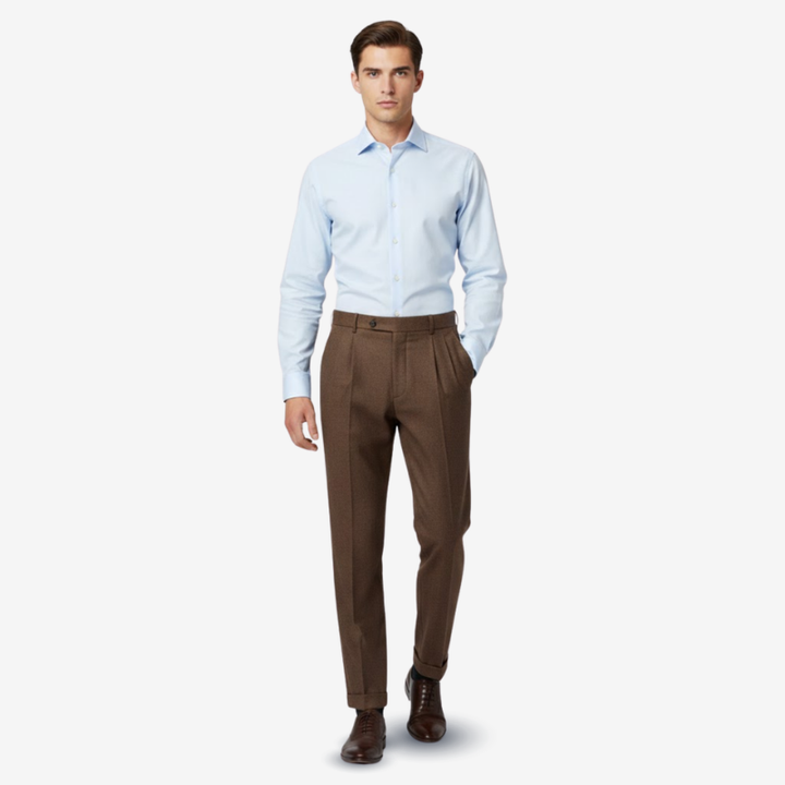 VALERIQUE | Pantalon Homme Tailleur Plissé – Coupe Slim