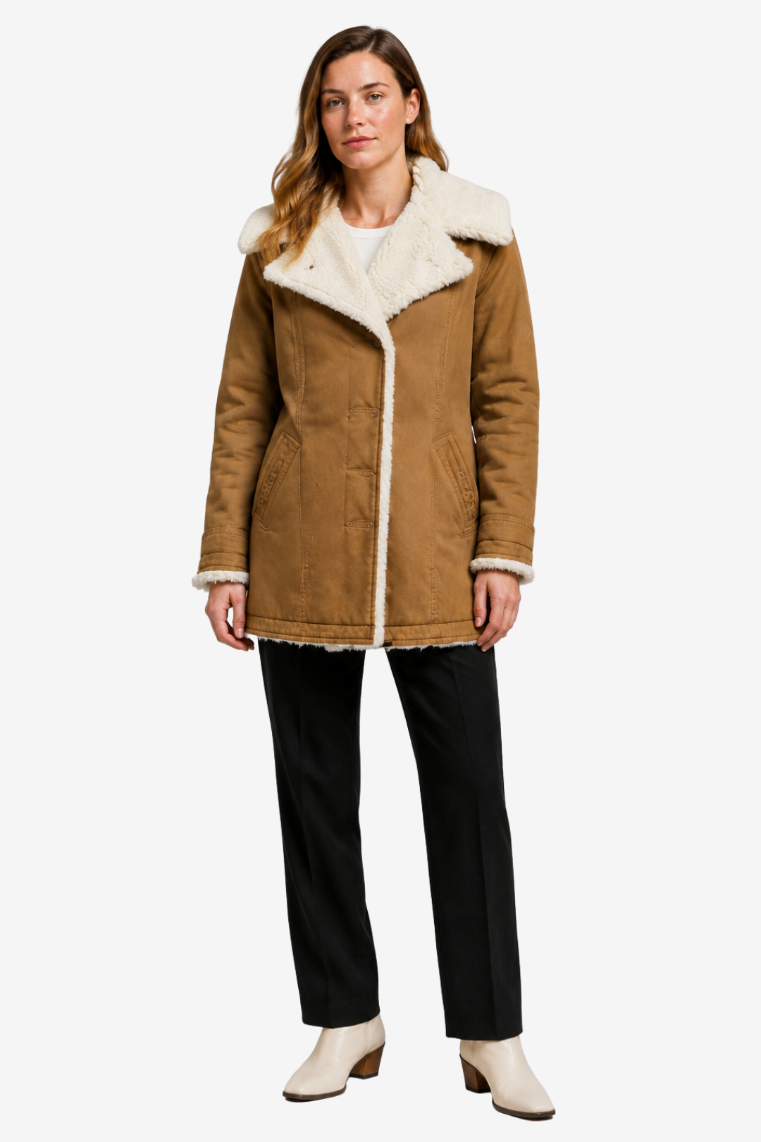 VALERIQUE | Manteau d’hiver à manches longues pour femme – Doublure polaire et fermeture boutonnée