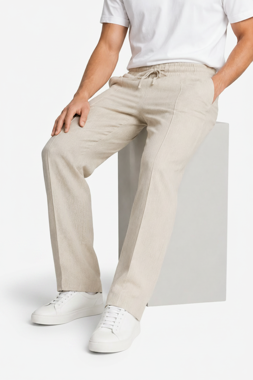 VALERIQUE | Homme Pantalon Décontracté - Taille Élastiquée avec Cordon de Serrage, Poches Latérales