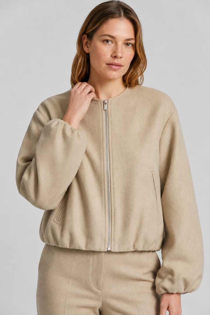 VALERIQUE | Veste Bomber Femme - Kaki, Gris et Noir