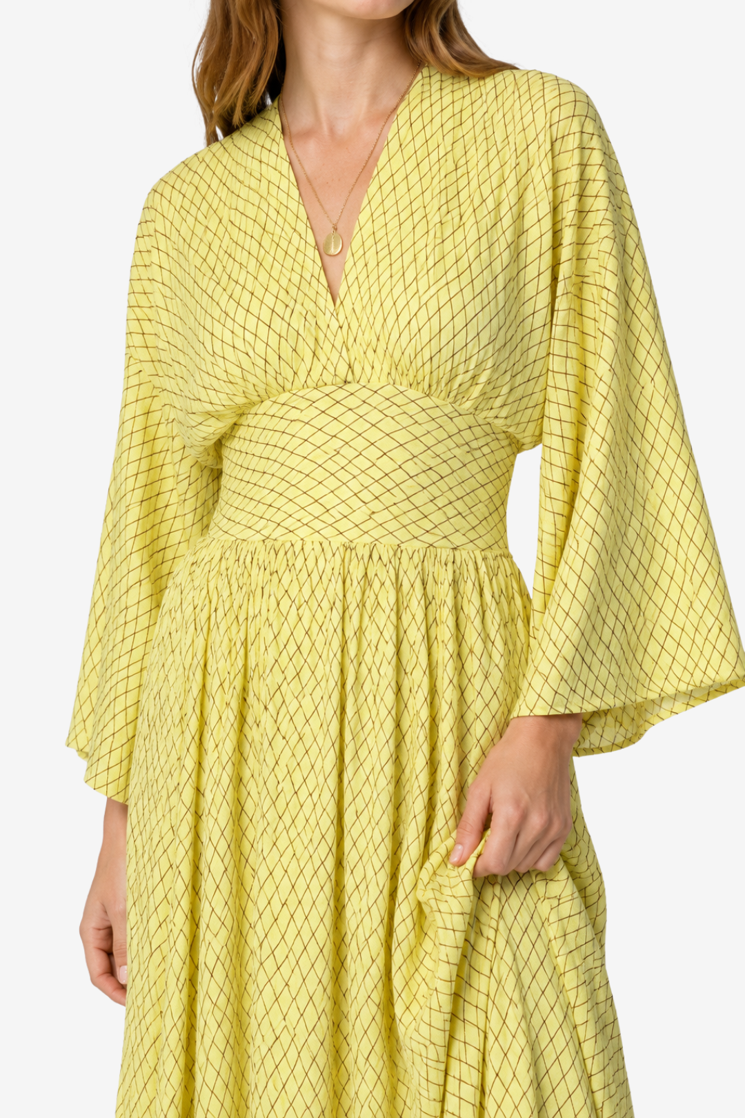 VALERIQUE | Robe Longue en Coton Léger Texturé pour Femme – Manches Amples