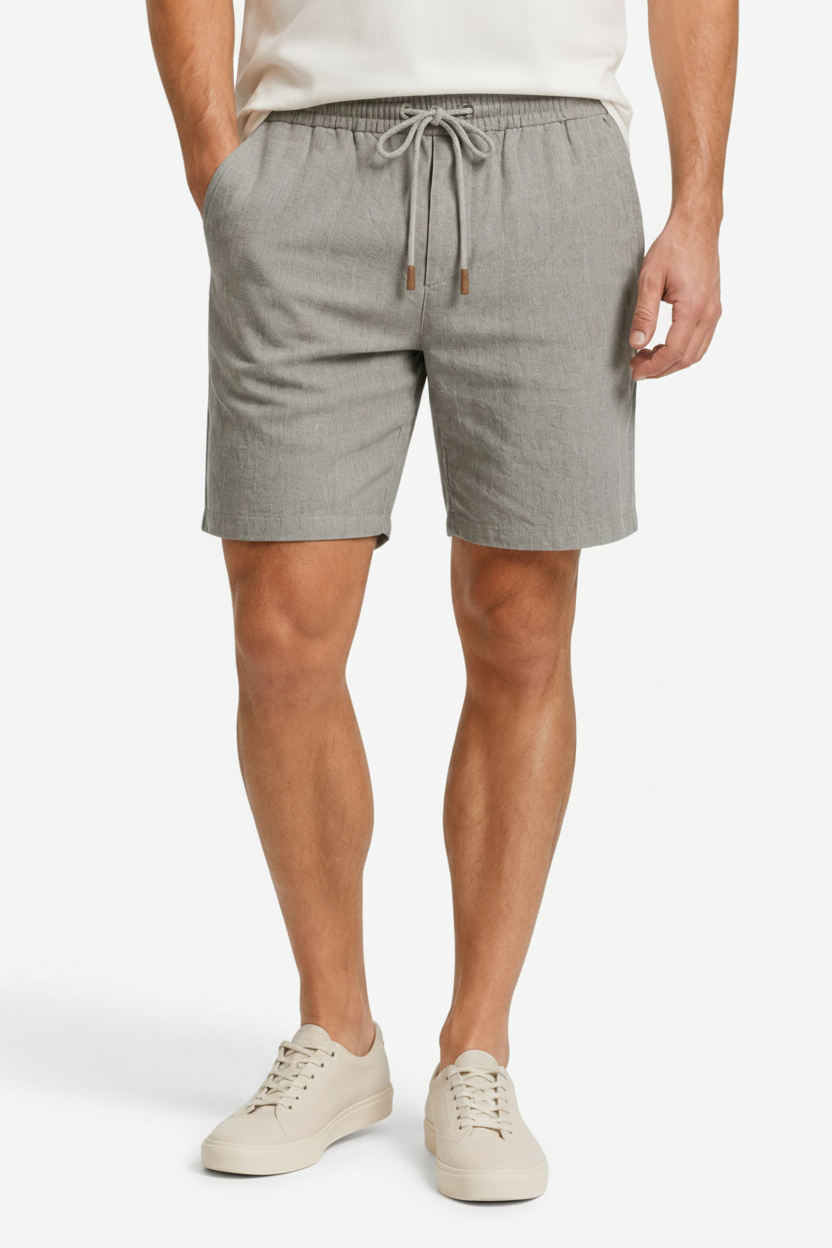 VALERIQUE | Homme Chino Short Décontracté en Mousseline - Taille Élastiquée avec Cordon de Serrage, Poches Latérales