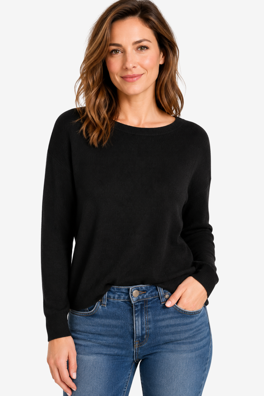 VALERIQUE | Pull en Maille pour Femme – Col Rond Décontracté Design Léger