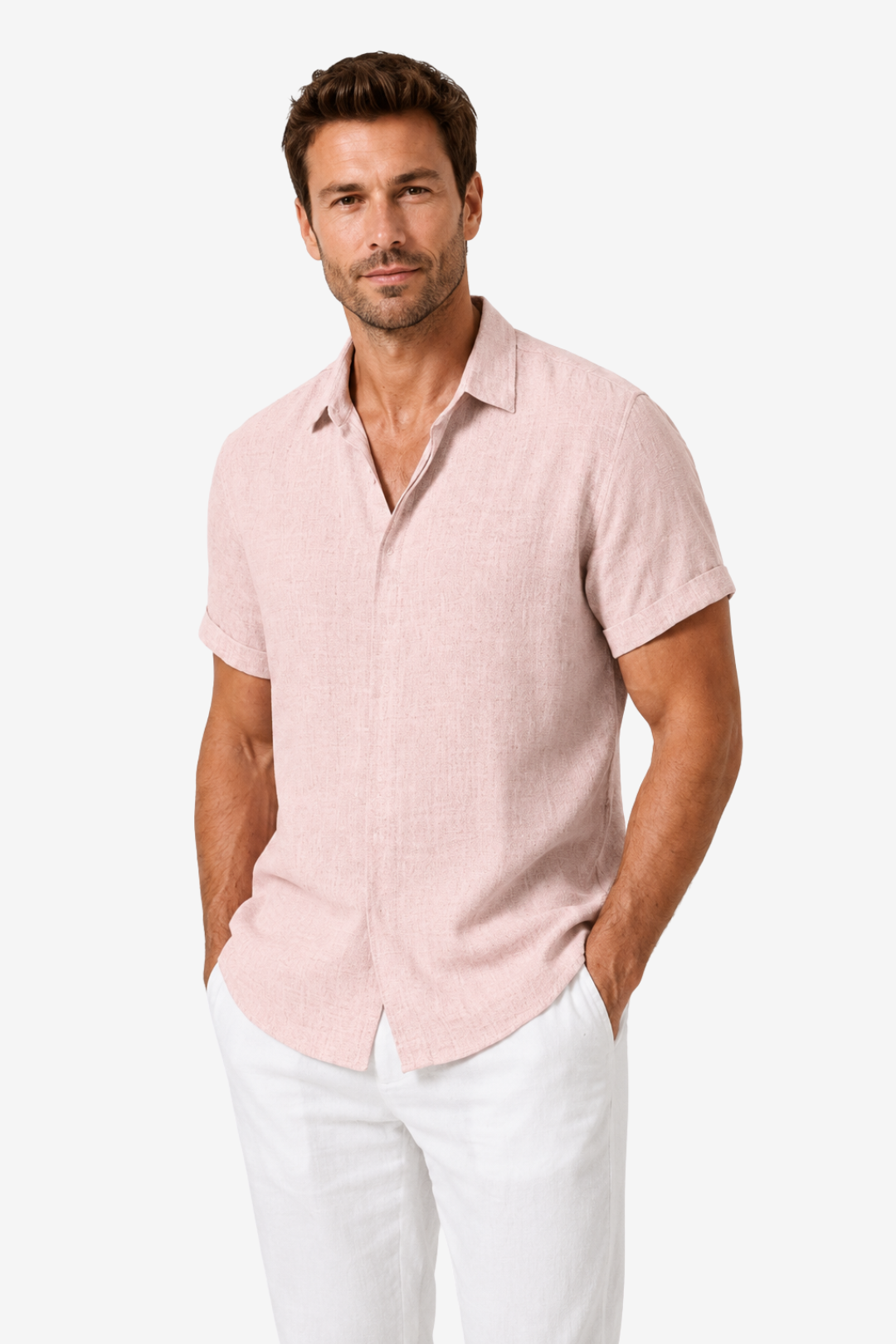 VALERIQUE | Chemise en Lin pour Homme – Manches Courtes et Coupe Ample