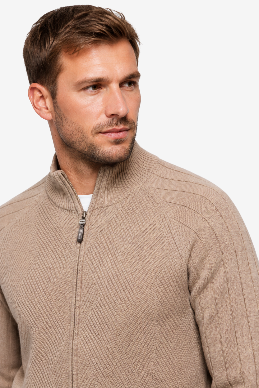 VALERIQUE | Cardigan Zippé en Coton pour Homme – Maille Élégante