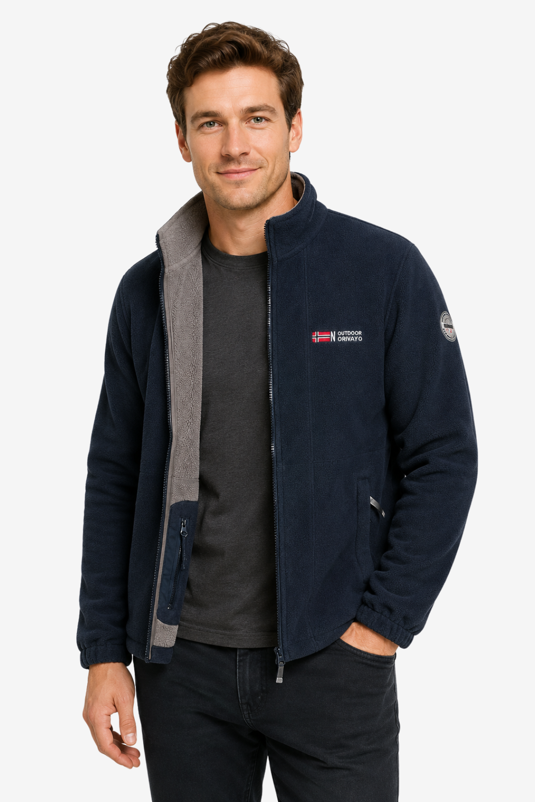 VALERIQUE | Veste Polaire pour Homme – Col Montant Fermeture Zippée Design Extérieur