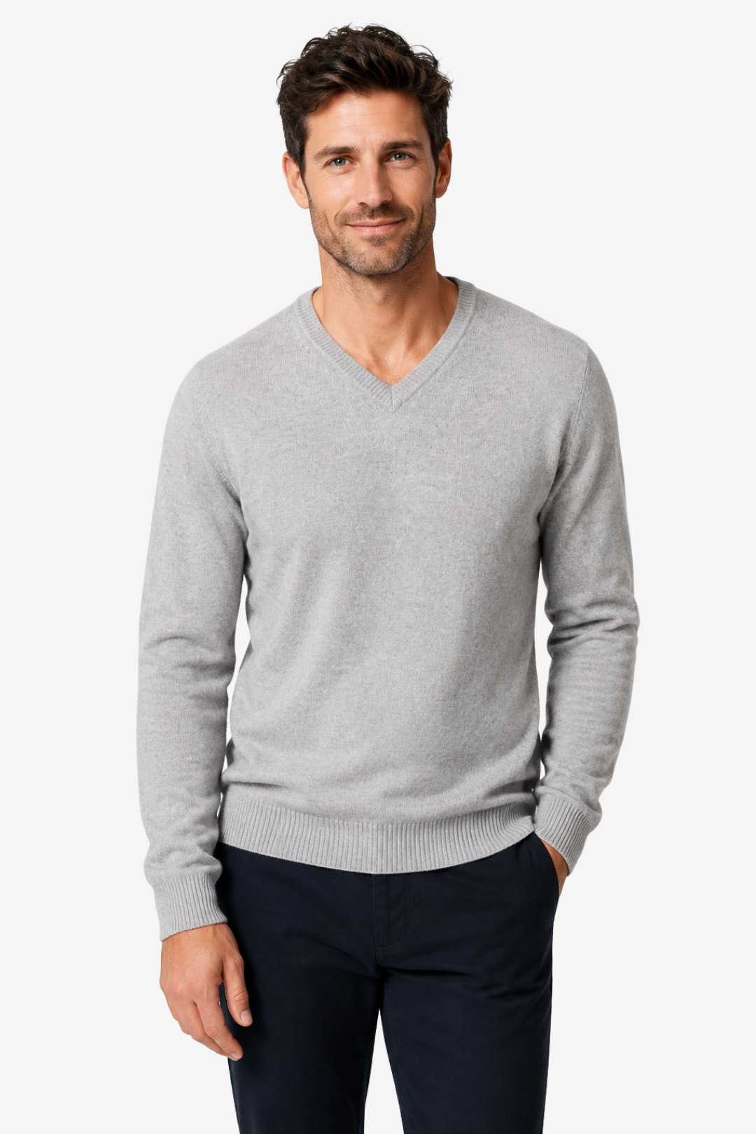 VALERIQUE | Pull Homme en Laine Mérinos à Col V – Maille de Classique