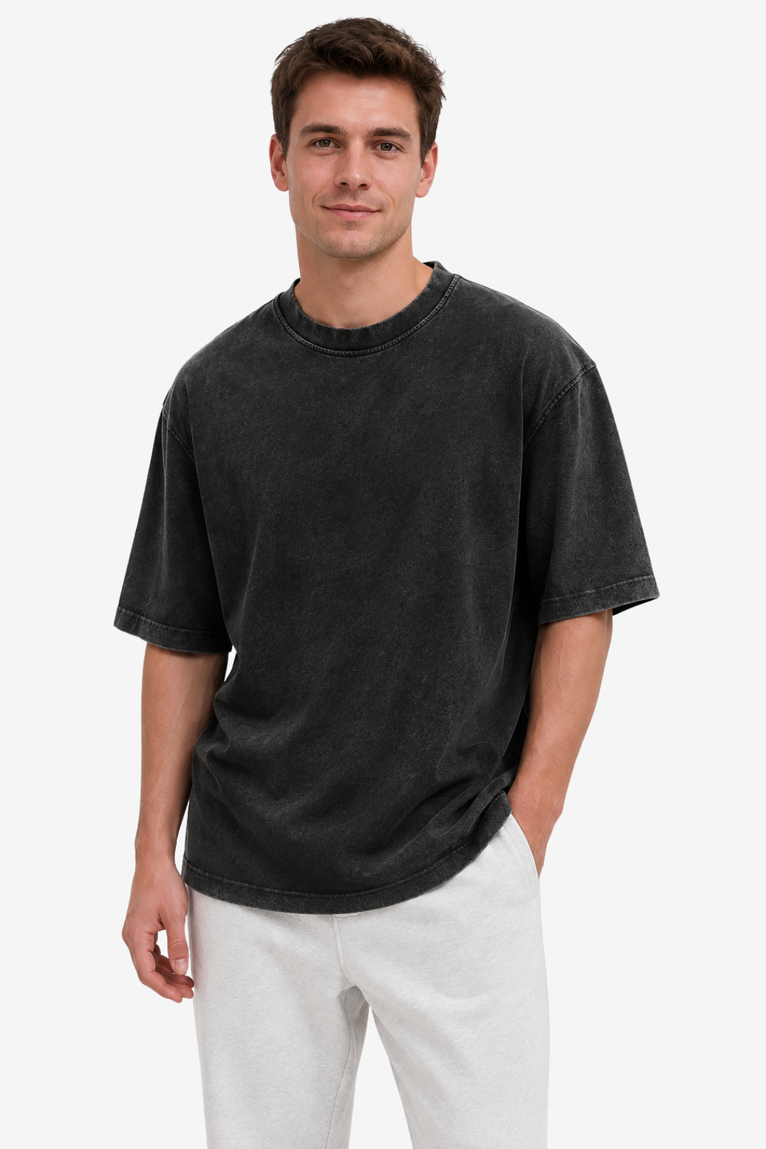 VALERIQUE | T-Shirt Décontracté pour Homme – Col Rond Coupe Oversize Manches Courtes