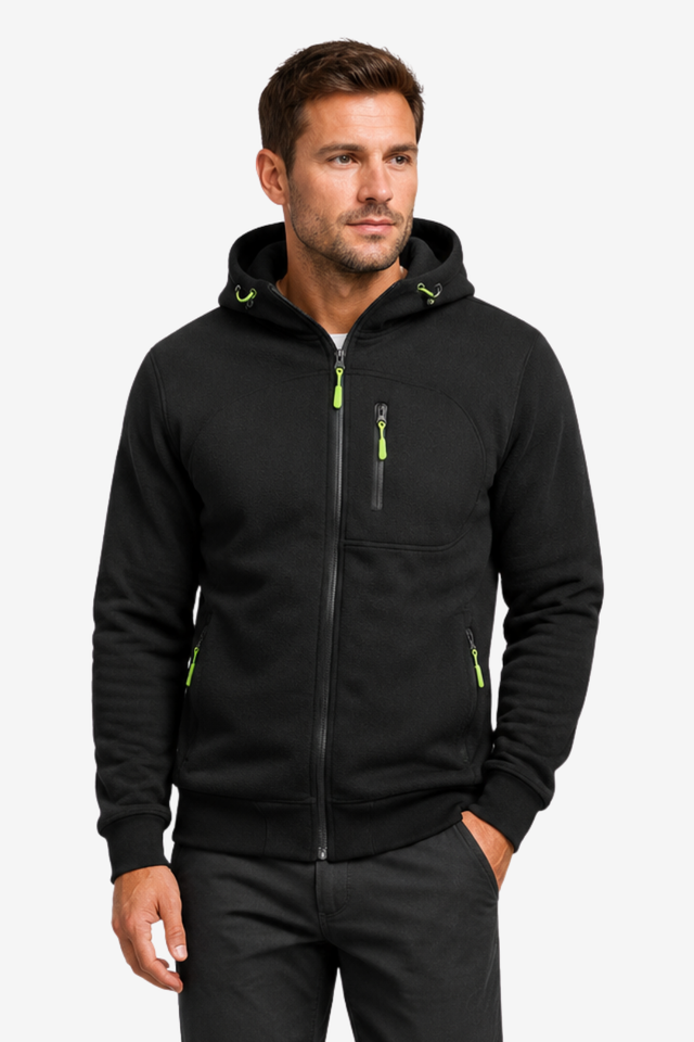VALERIQUE | Veste polaire zippée pour homme – Modèle à capuche avec plusieurs poches zippées