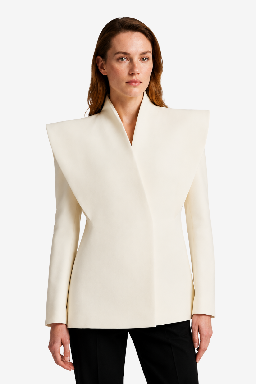 VALERIQUE | Blazer pour femme à épaules structurées – Coupe cintrée avec larges revers croisés