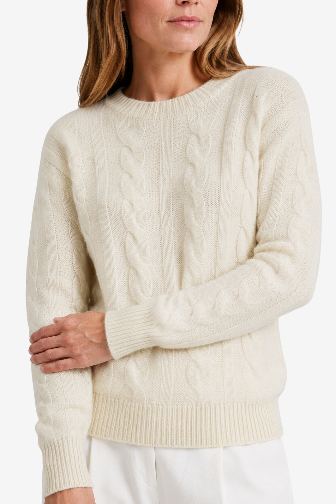 VALERIQUE | Pull en Maille Torsadée pour Femme – Col Rond Manches Longues Design Confortable