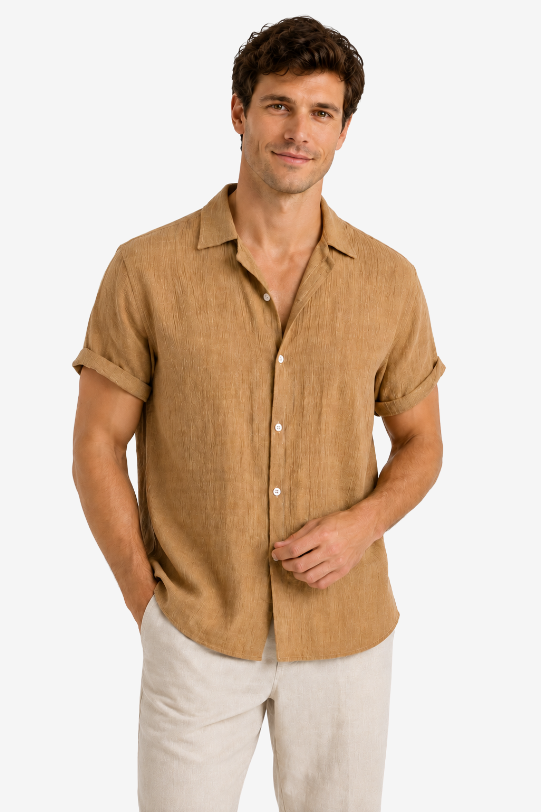 VALERIQUE | Chemise en Coton pour Homme – Manches Courtes et Coupe Classique