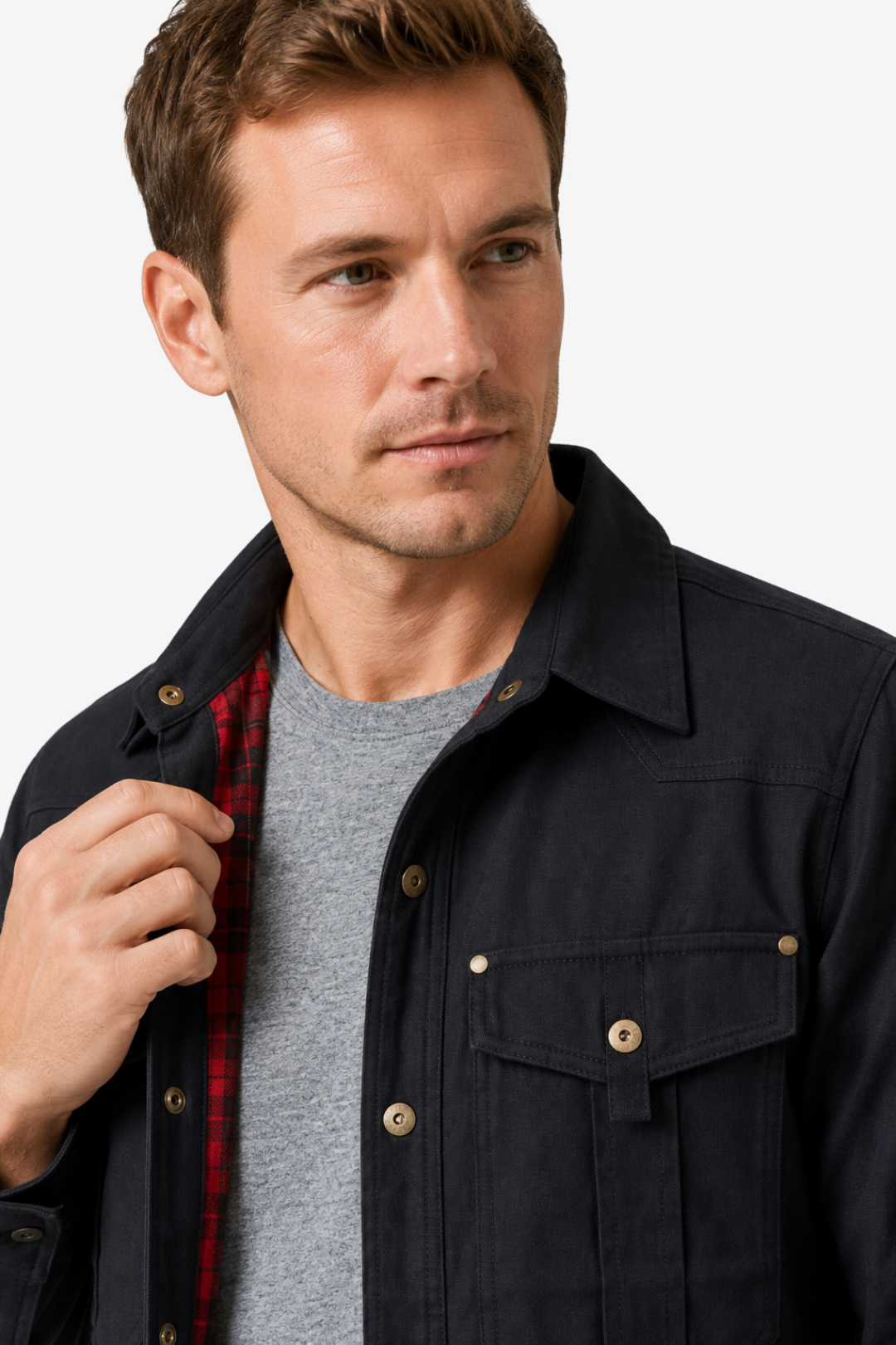 VALERIQUE | Veste Cargo en Coton pour Homme – Col Revers et Coupe Classique