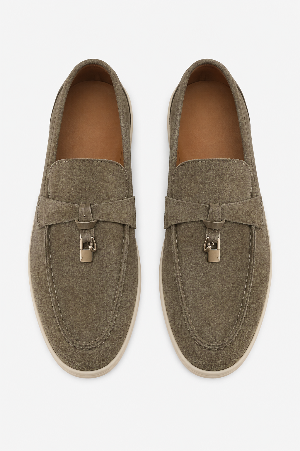 VALERIQUE | Homme Mocassins en suédine détail métal style élégant