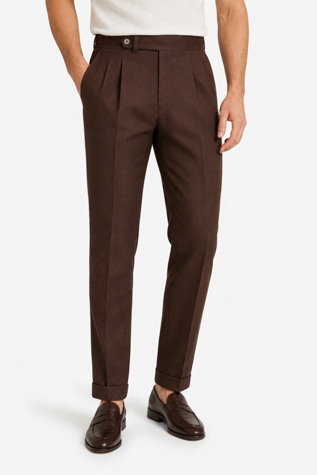 VALERIQUE | Pantalon Homme Tailleur Plissé – Coupe Slim