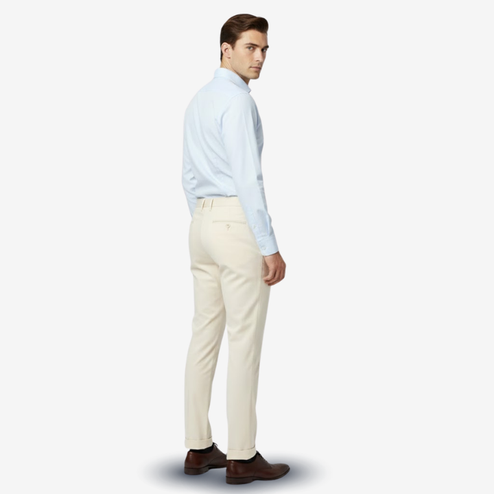 VALERIQUE | Pantalon Homme Coupe Slim en Mélange de Coton – Style Tailleur Moderne