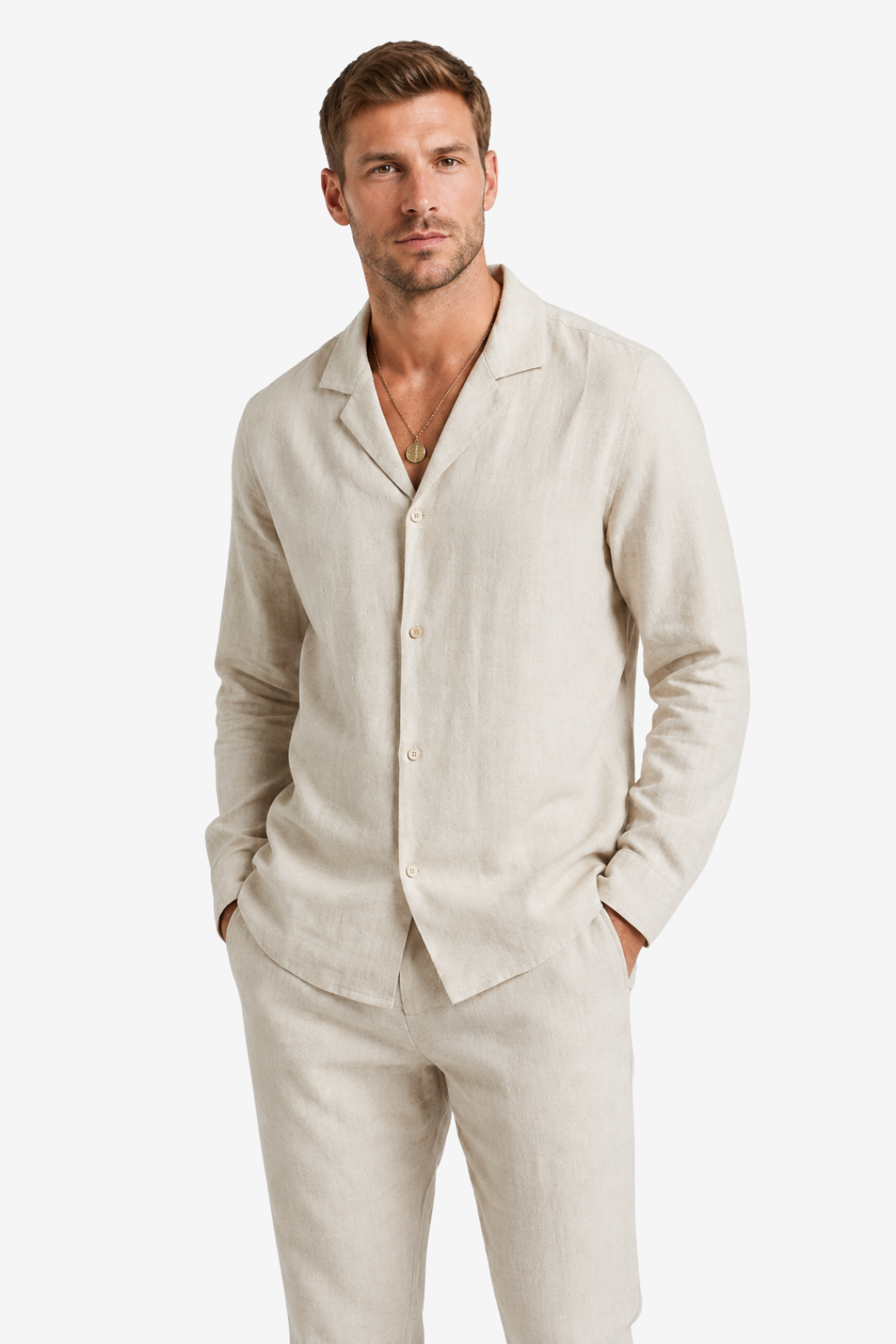 VALERIQUE | Ensemble Chemise et Pantalon en Lin pour Homme