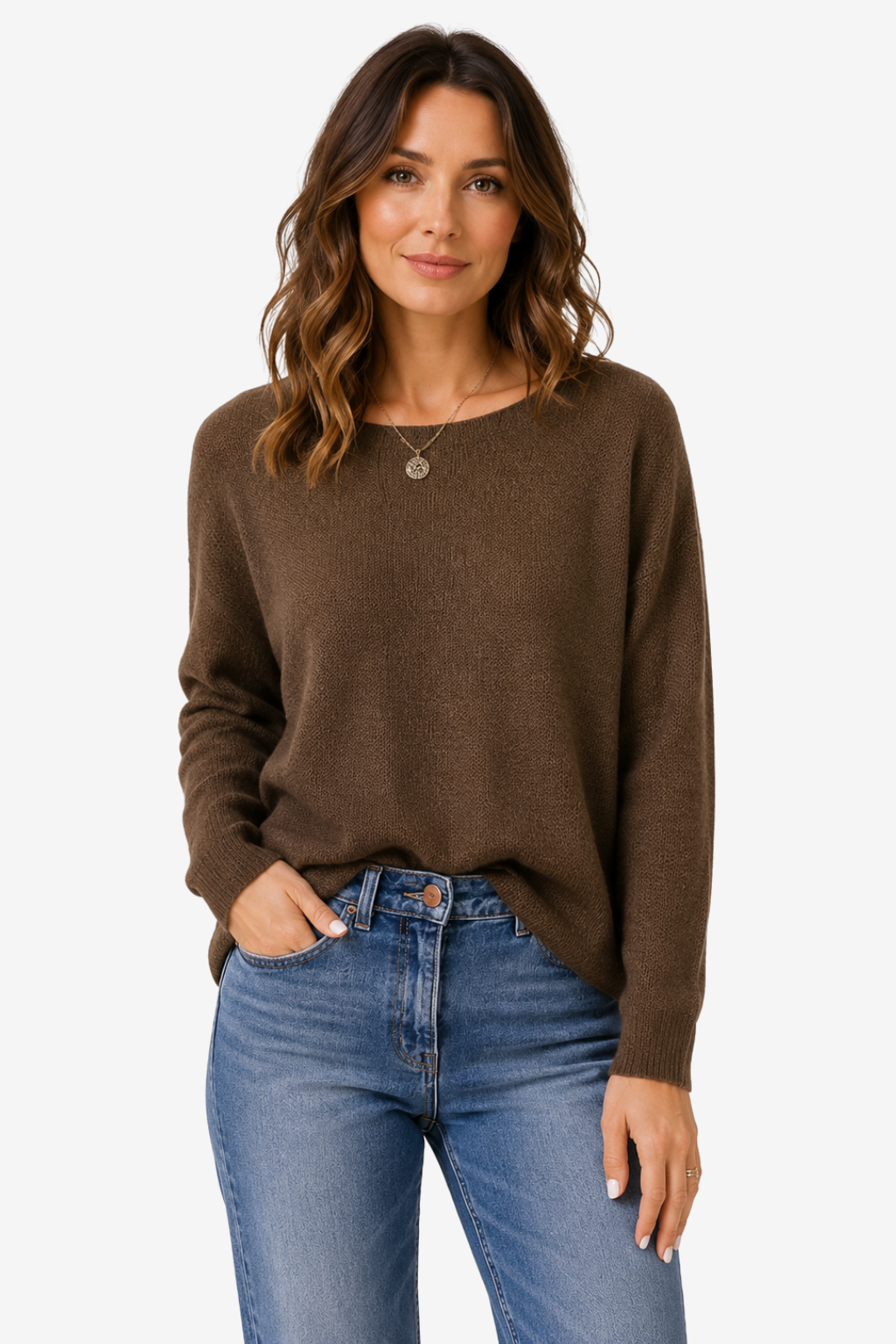 VALERIQUE | Pull en Maille pour Femme – Col Rond Décontracté Design Léger
