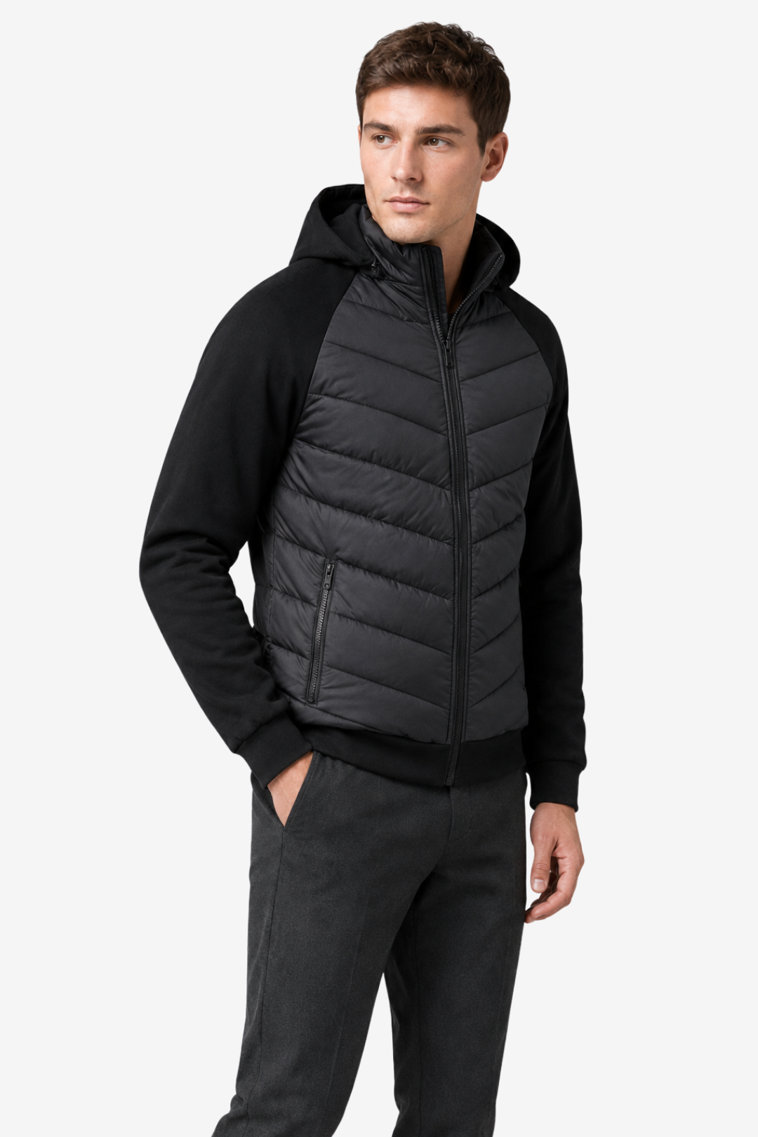 VALERIQUE | Homme Doudoune à capuche matelassée coupe ajustée style sportif