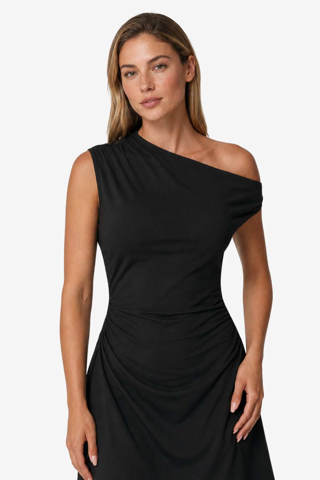 VALERIQUE | Robe Courte Asymétrique en Coton Léger pour Femme – Une Épaule
