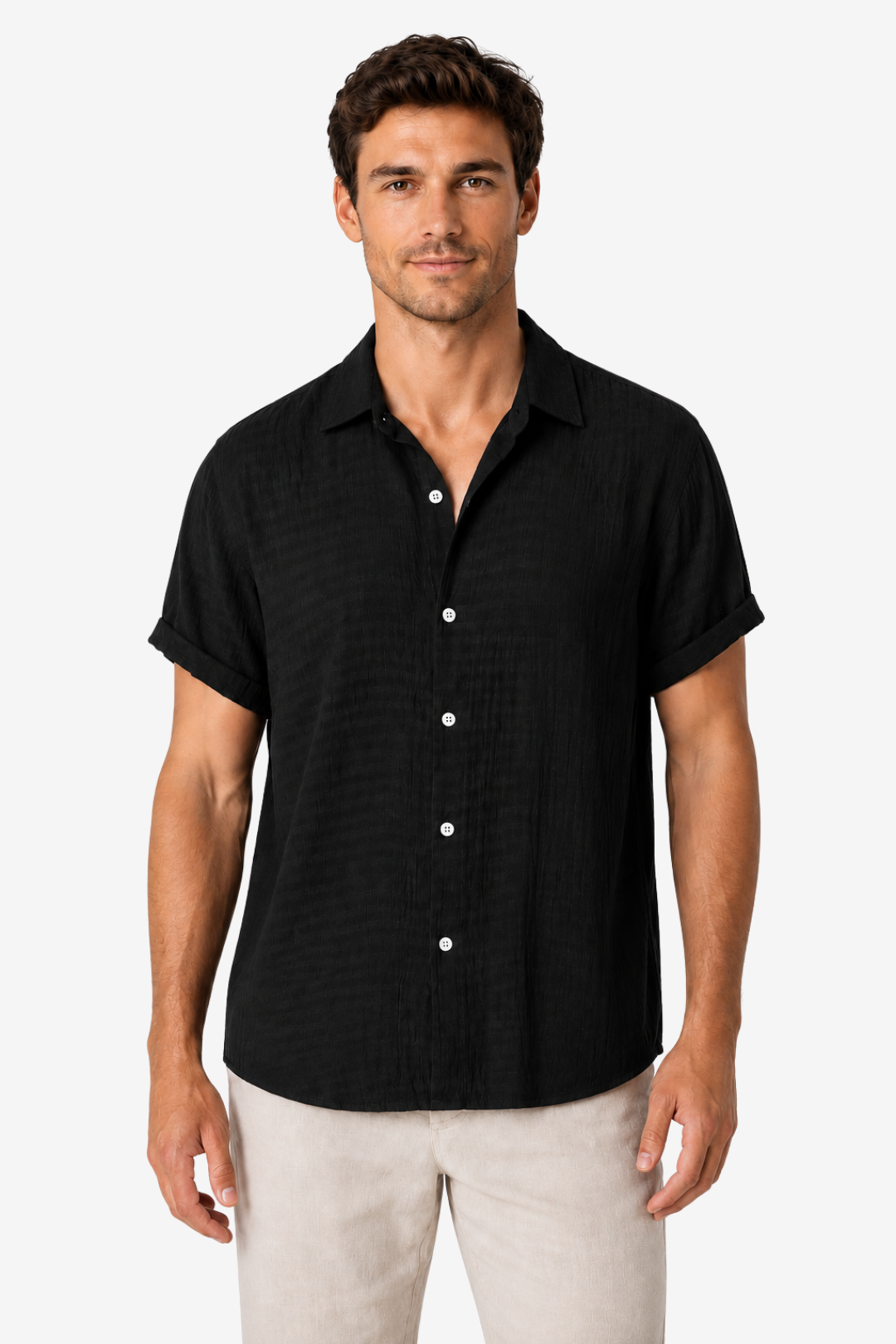 VALERIQUE | Chemise en Coton pour Homme – Manches Courtes et Coupe Classique