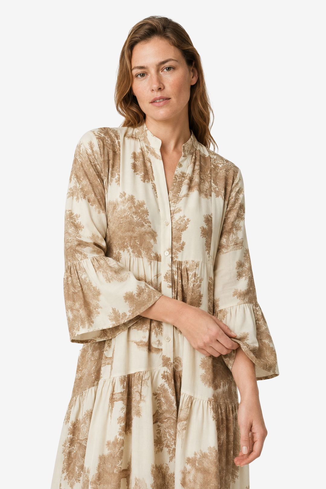 VALERIQUE | Femme Robe longue imprimé coupe ample manches longues style décontracté