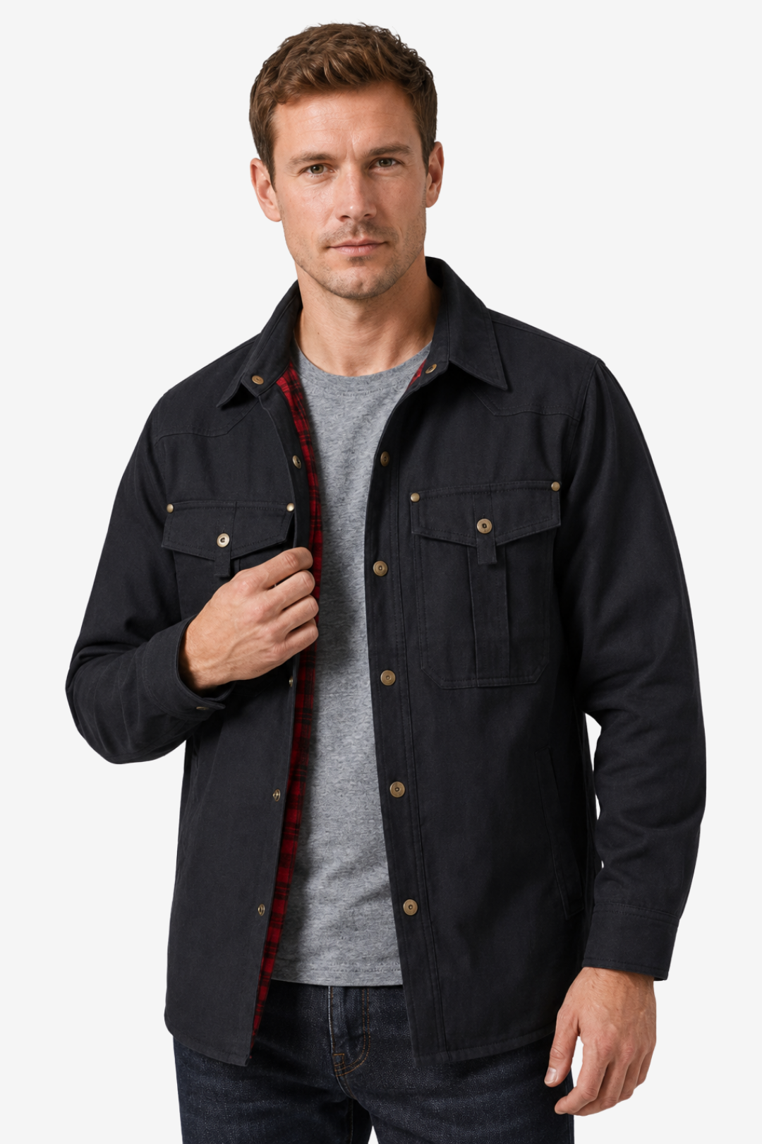 VALERIQUE | Veste Cargo en Coton pour Homme – Col Revers et Coupe Classique
