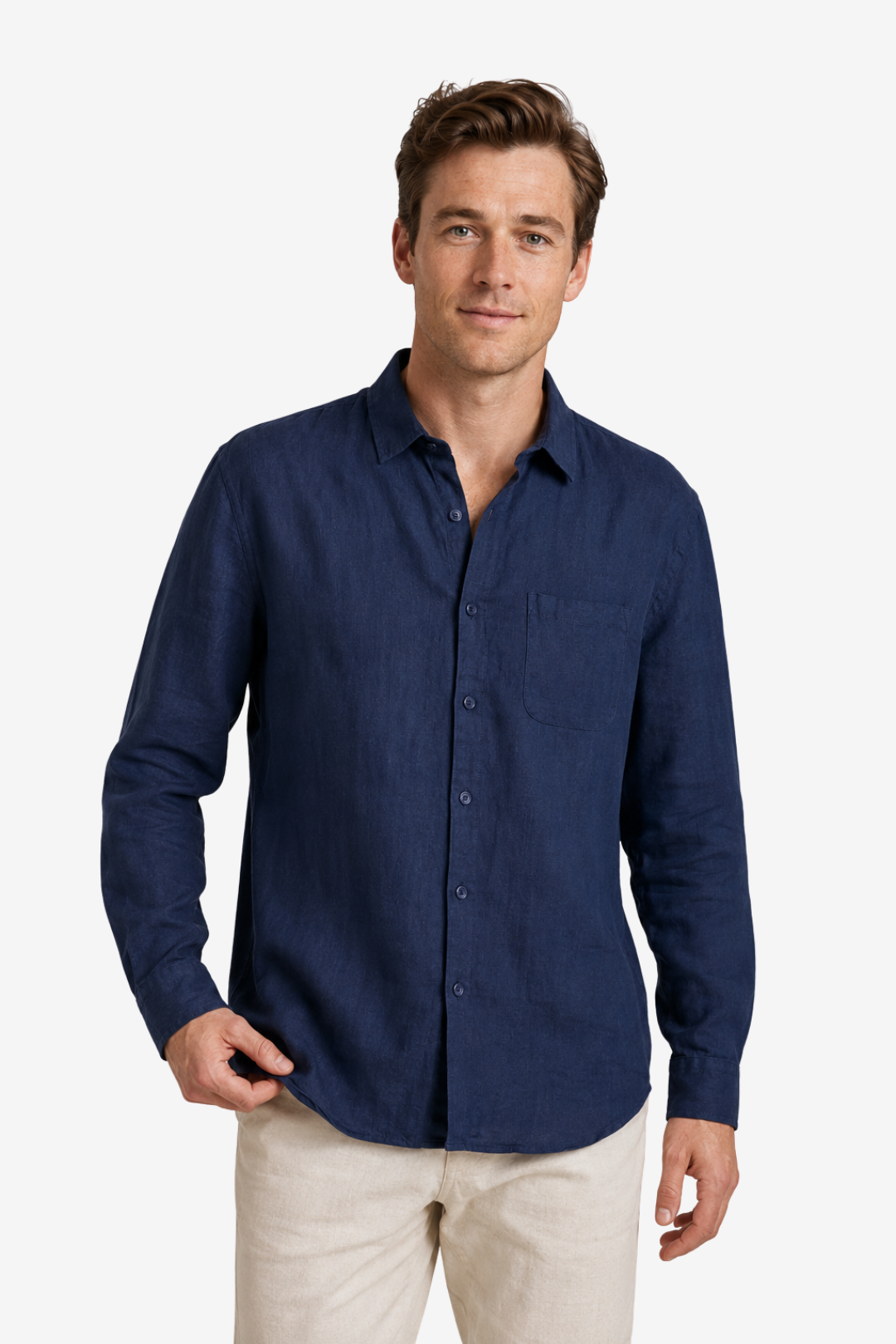 VALERIQUE | Chemise Manches Longues en Lin Léger pour Homme – Style Décontracté