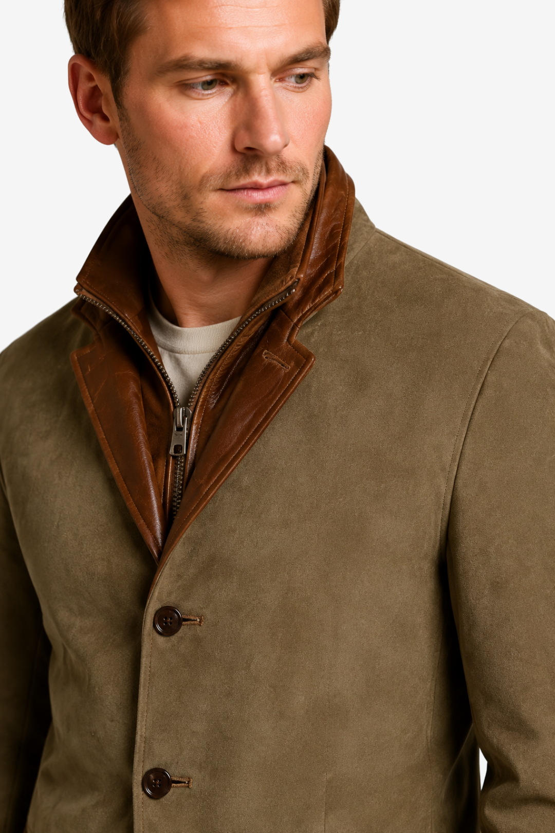 VALERIQUE | Veste de costume pour homme à deux boutons – Col à revers avec fermeture zippée superposée