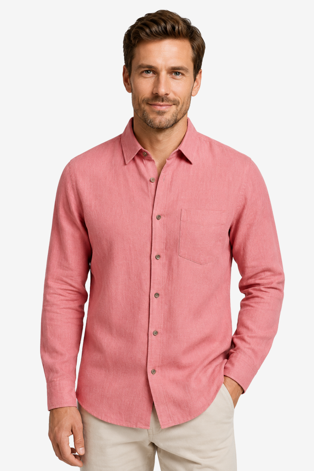 VALERIQUE | Chemise à manches longues coupe classique style minimaliste pour usage quotidien