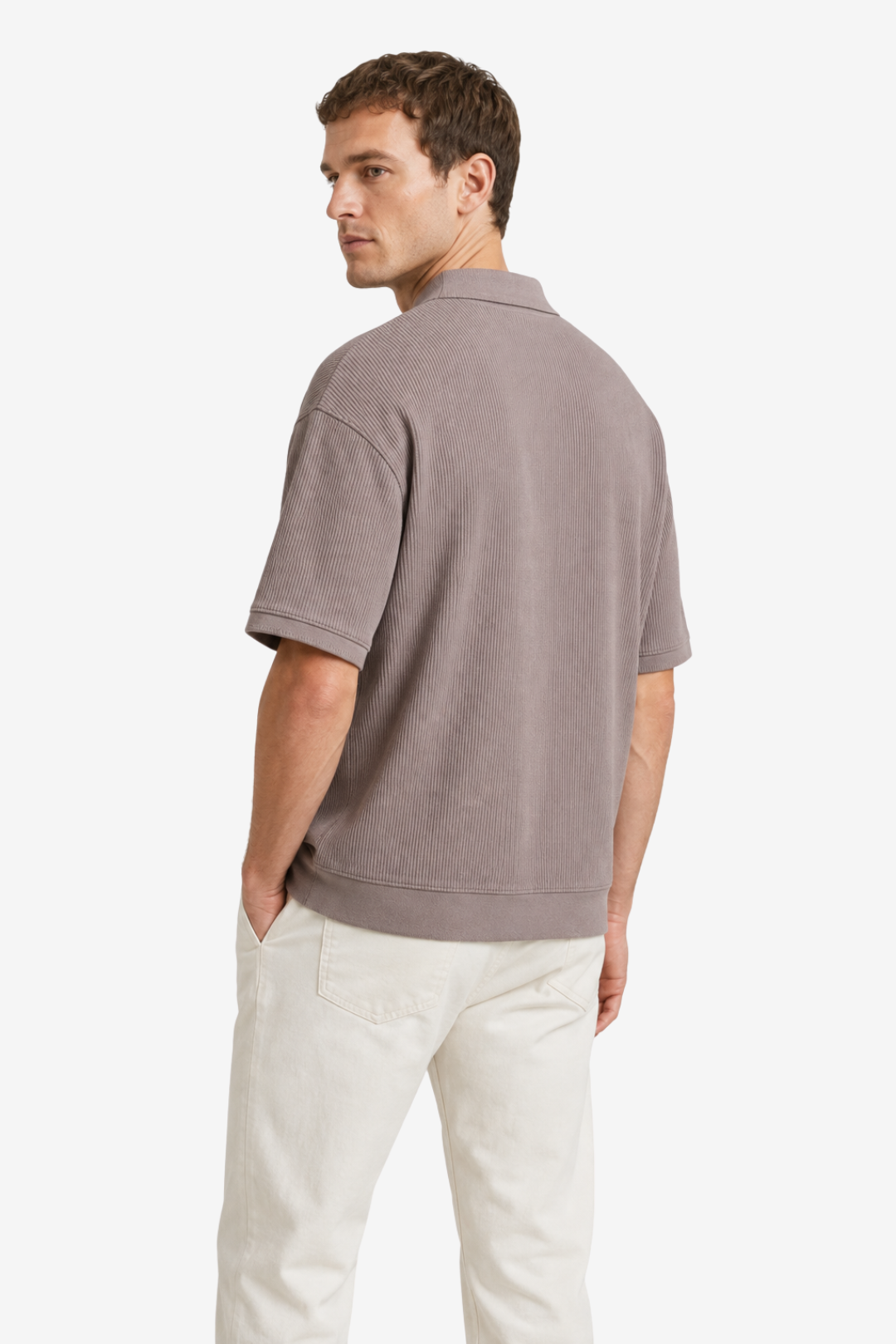Valerique | Polo Homme en Coton Maille Côtelée – Col Classique Décontracté