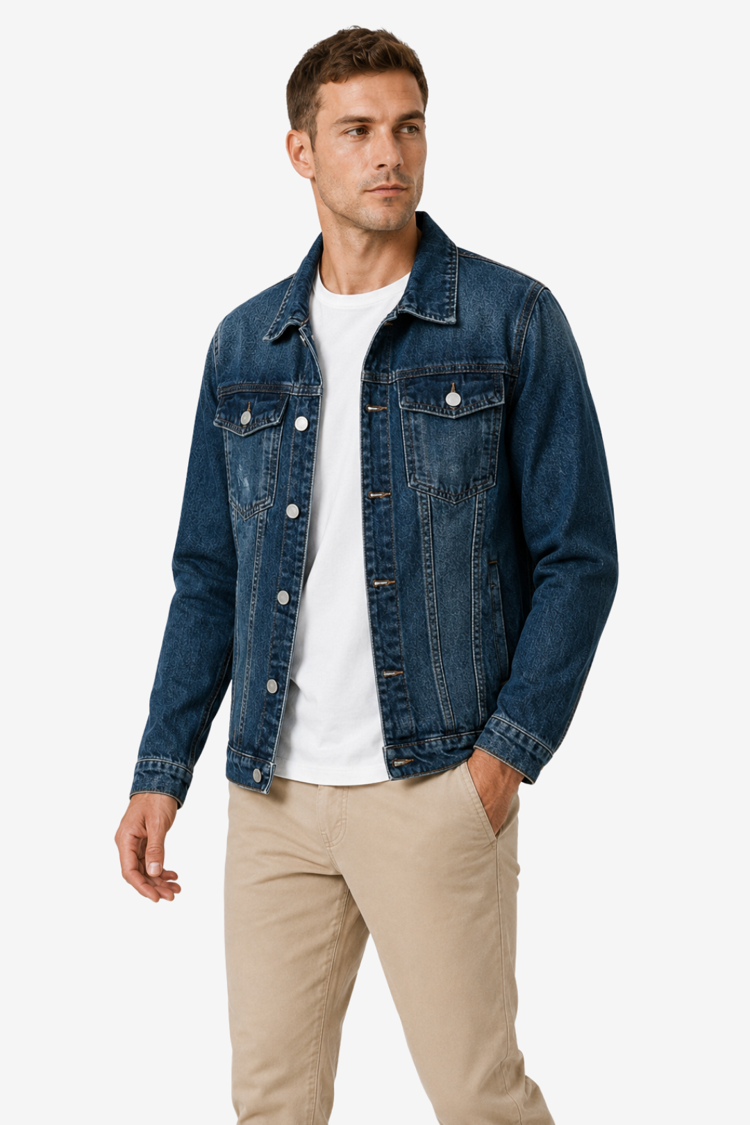 VALERIQUE | Homme Veste en denim coupe ajustée style décontracté