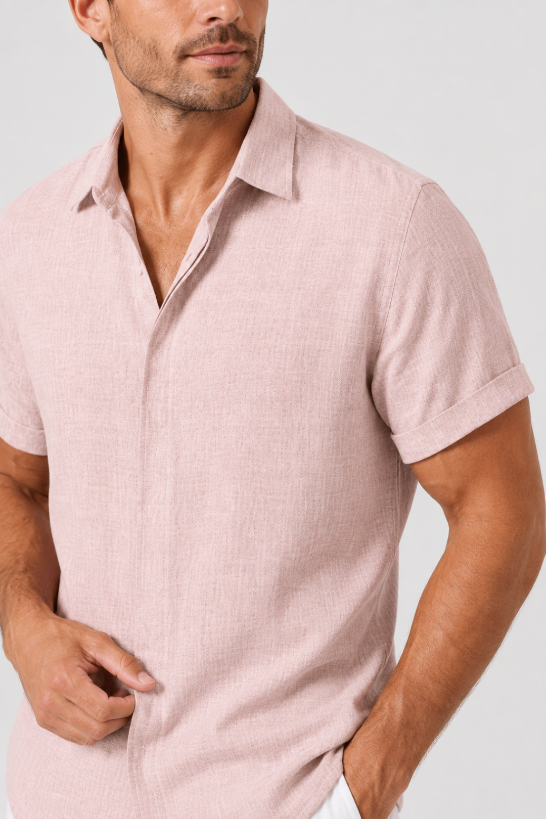 VALERIQUE | Chemise en Lin pour Homme – Manches Courtes et Coupe Ample