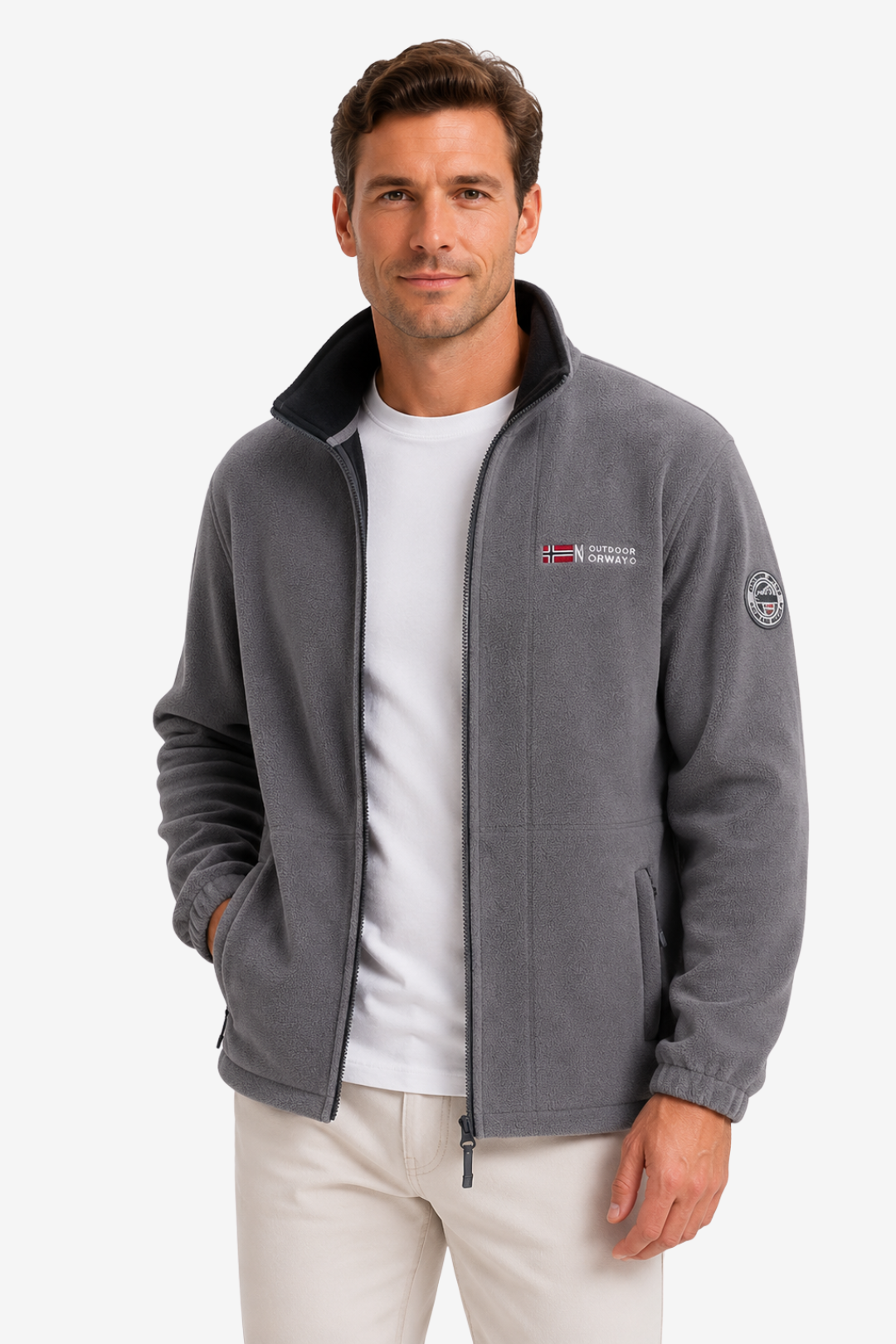 VALERIQUE | Veste Polaire pour Homme – Col Montant Fermeture Zippée Design Extérieur
