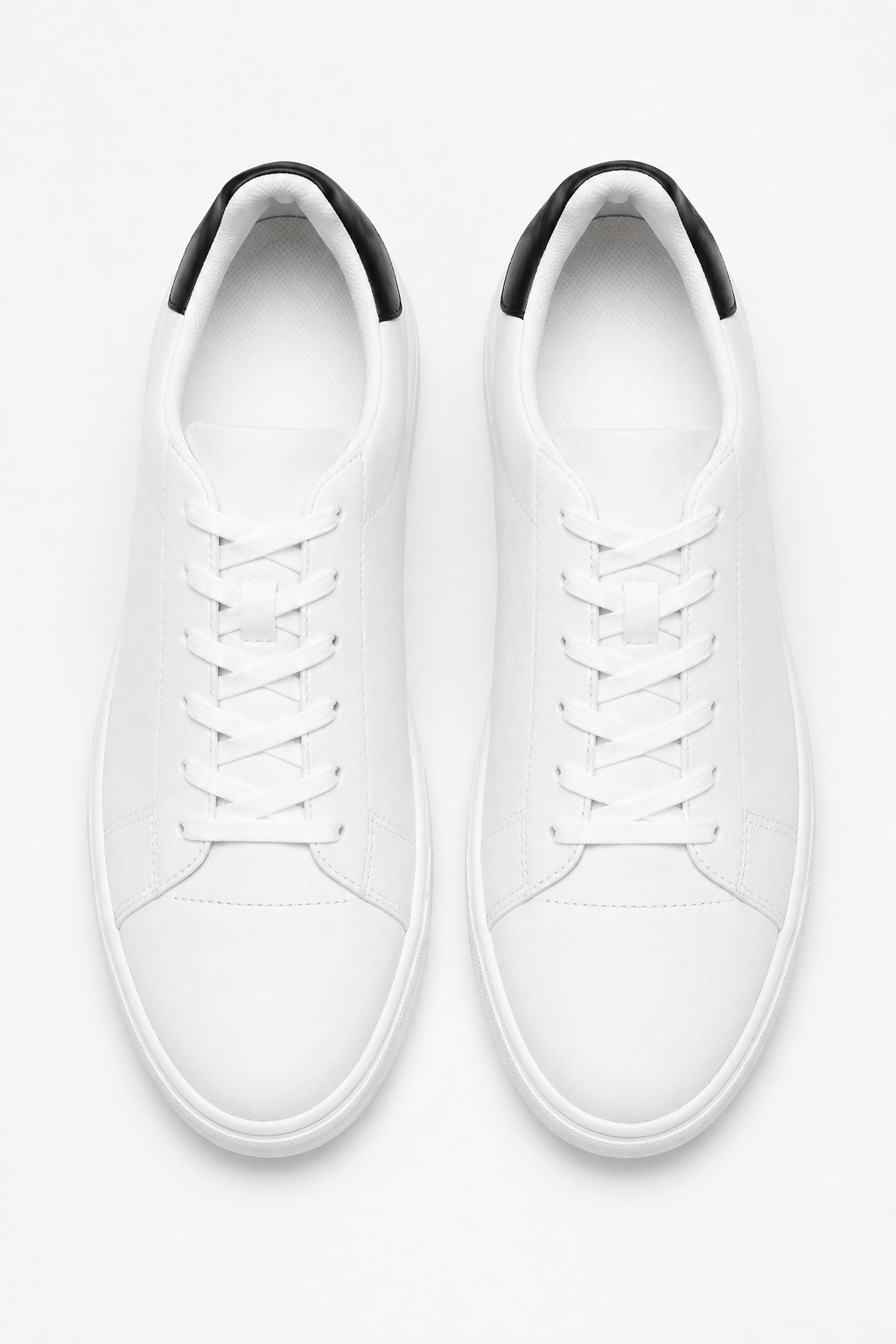 VALERIQUE | Baskets Basses Blanches à Lacets avec Détail Vert – Style Minimaliste