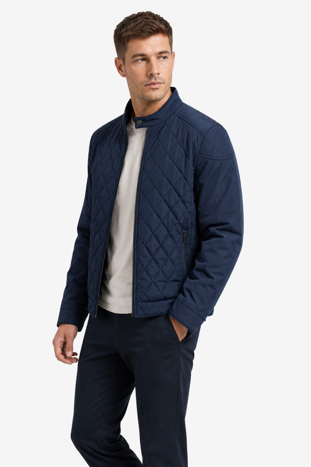 VALERIQUE | Homme Veste matelassée coupe ajustée col montant style moderne