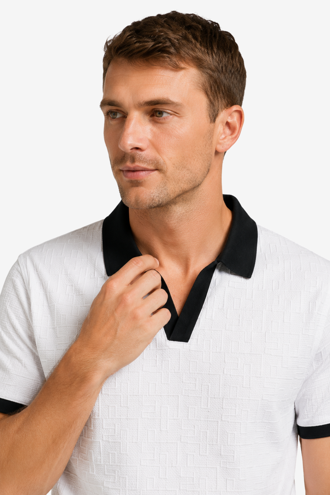 VALERIQUE | Polo à Col V pour Homme – Col Contrasté et Coupe Régulière