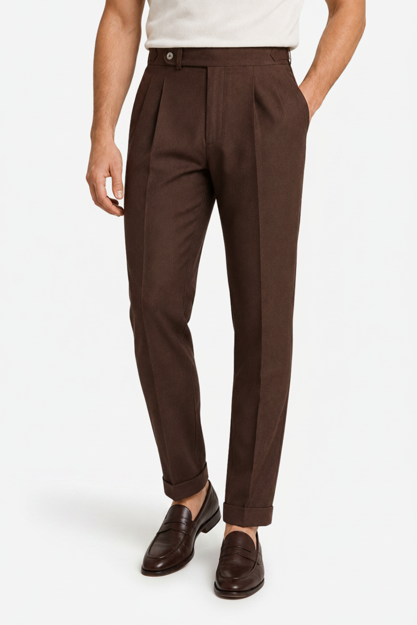 VALERIQUE | Pantalon Homme Tailleur Plissé – Coupe Slim