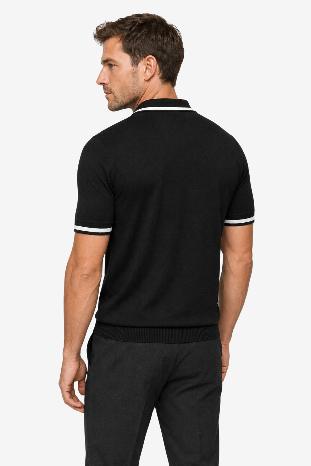 VALERIQUE | Homme Polo en coton coupe ajustée manches courtes col contrasté style décontracté