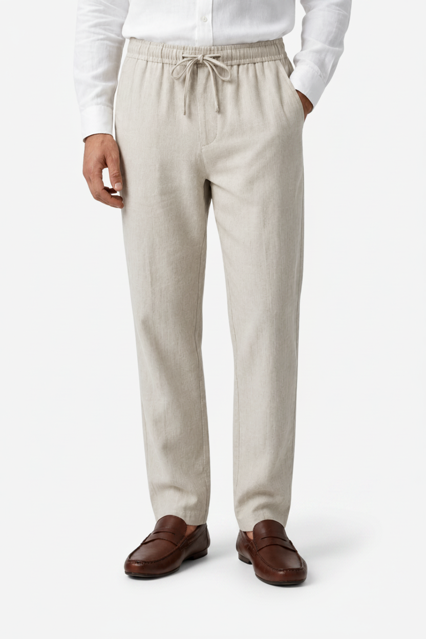 VALERIQUE | Pantalon en Lin Léger pour Homme – Coupe Ample