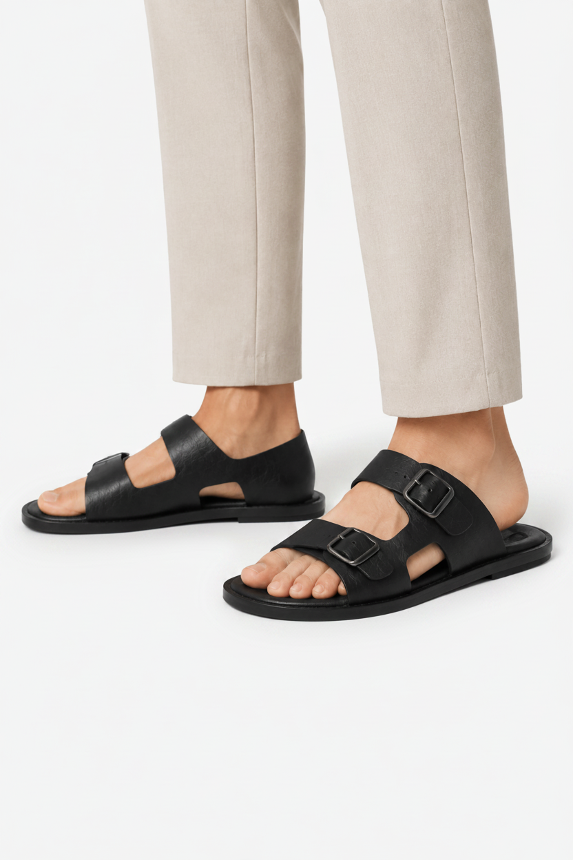 VALERIQUE | Sandales à Double Boucle pour Homme