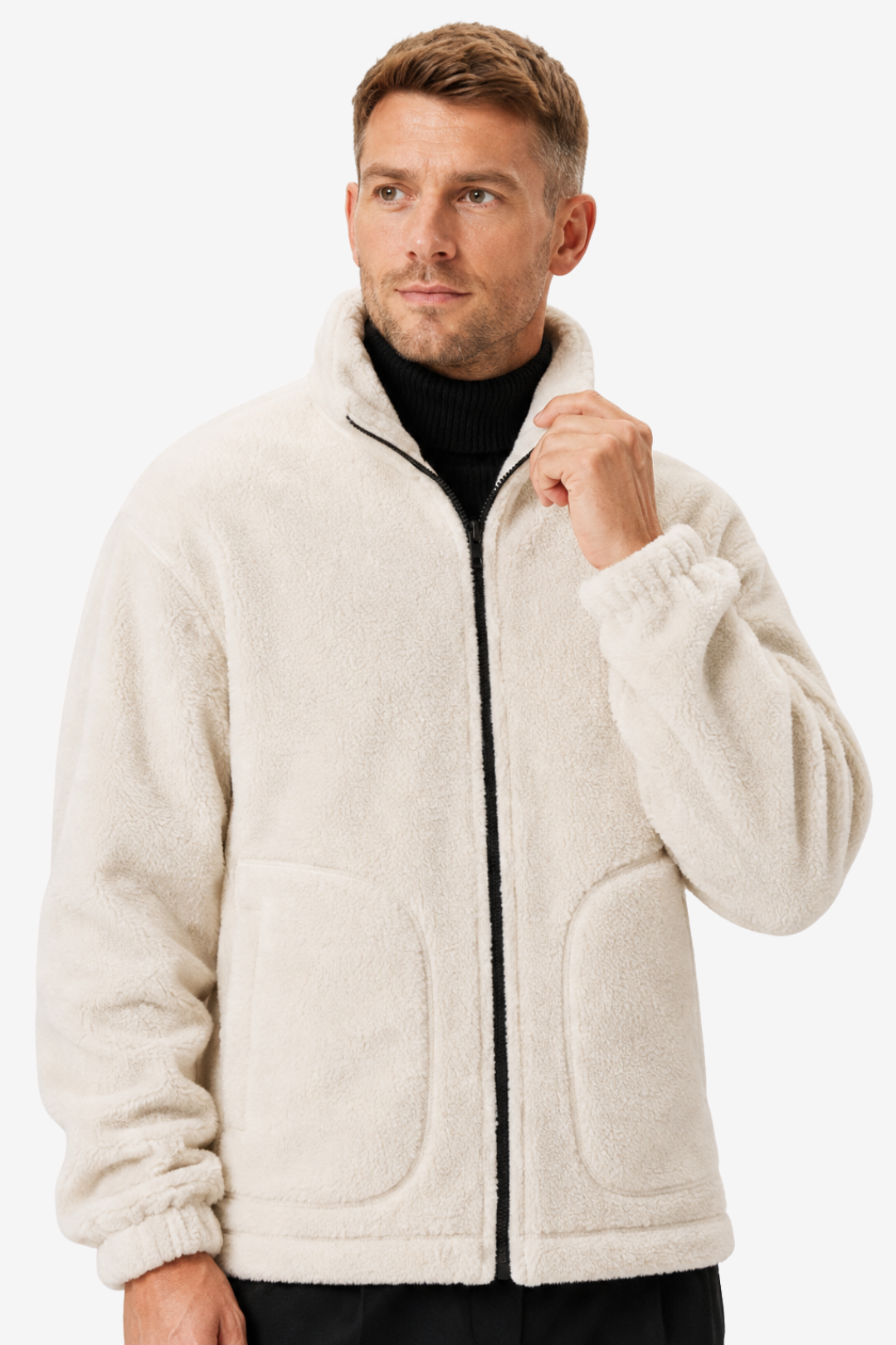 VALERIQUE | Veste Polaire pour Homme – Col Montant Fermeture Zippée Design Décontracté