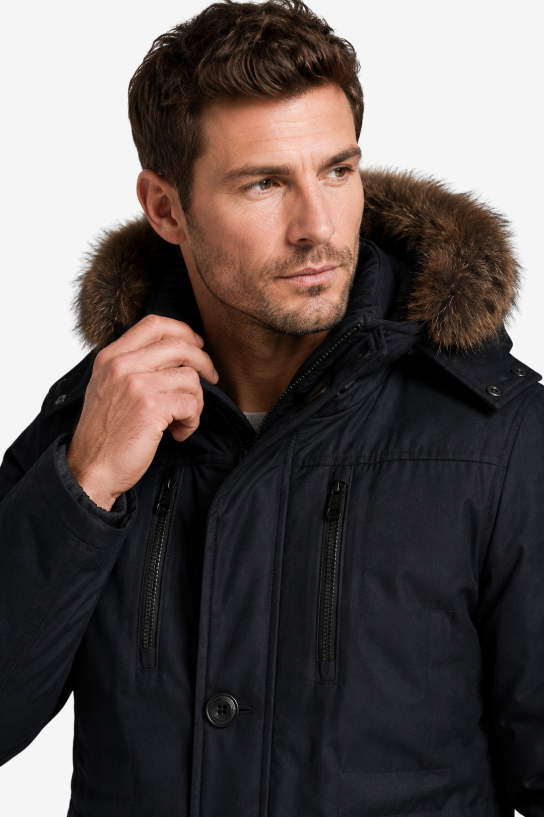 VALERIQUE | Veste d'Hiver à Capuche pour Homme – Bordure en Fausse Fourrure et Conception Isolante pour l'Extérieur