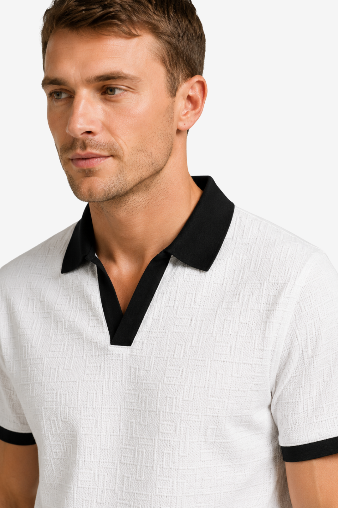 VALERIQUE | Polo à Col V pour Homme – Col Contrasté et Coupe Régulière